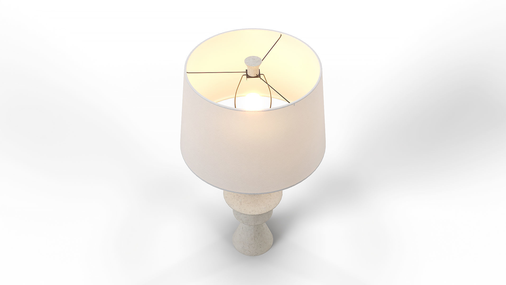 Arteriors Jillian Table Lamp White 3D model_4