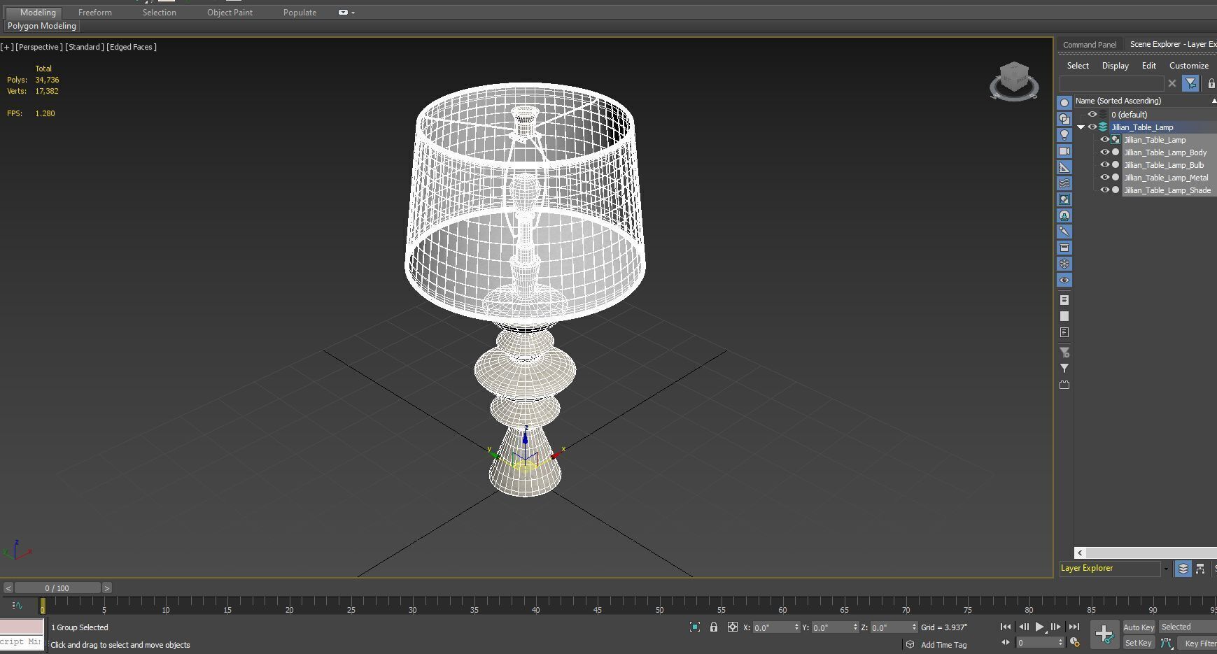 Arteriors Jillian Table Lamp White 3D model_12
