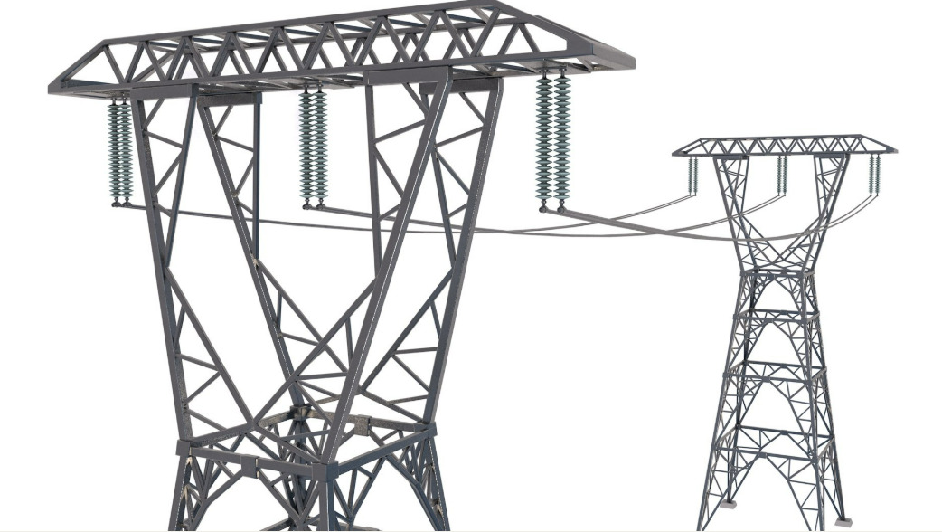 Electric power tower COLLECTION 3D model_8