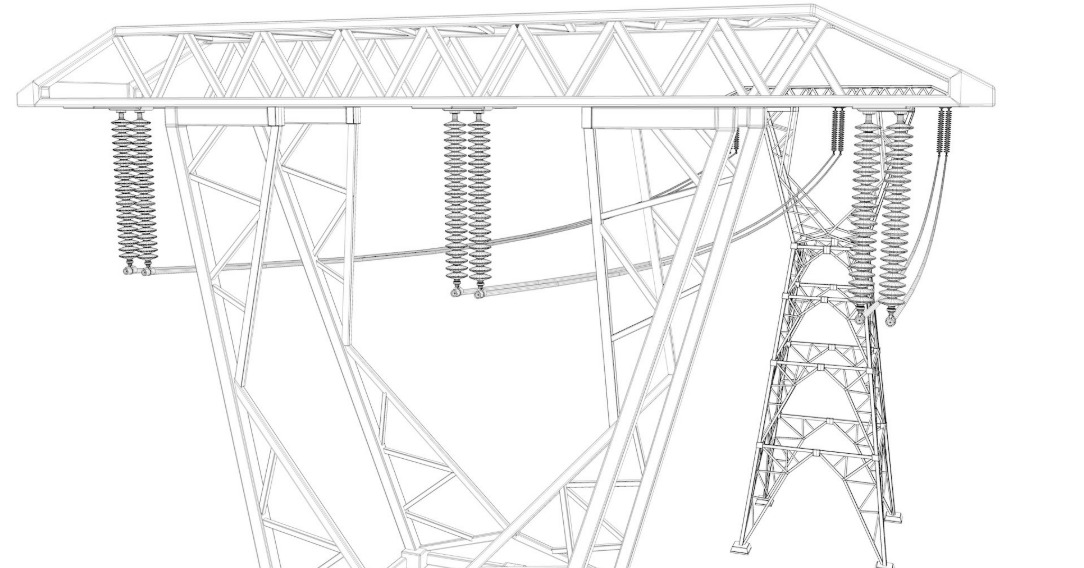 Electric power tower COLLECTION 3D model_24