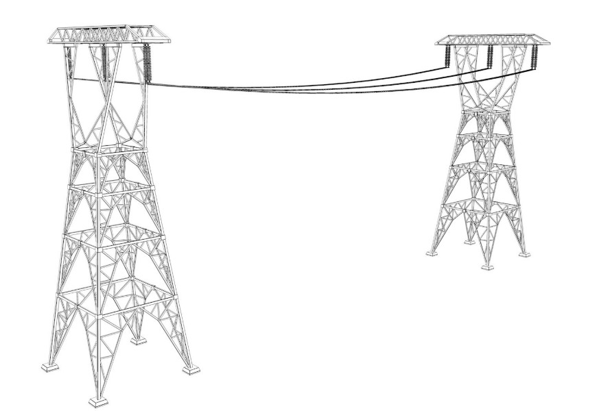Electric power tower COLLECTION 3D model_20