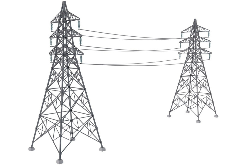 Electric power tower COLLECTION 3D model_1