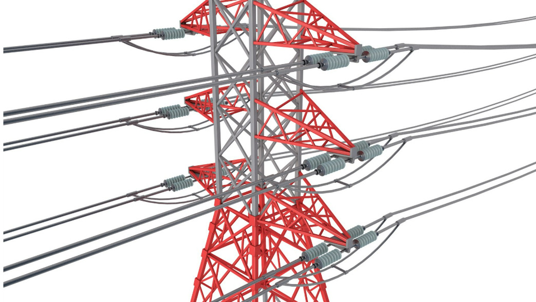 Electric power tower COLLECTION 3D model_3