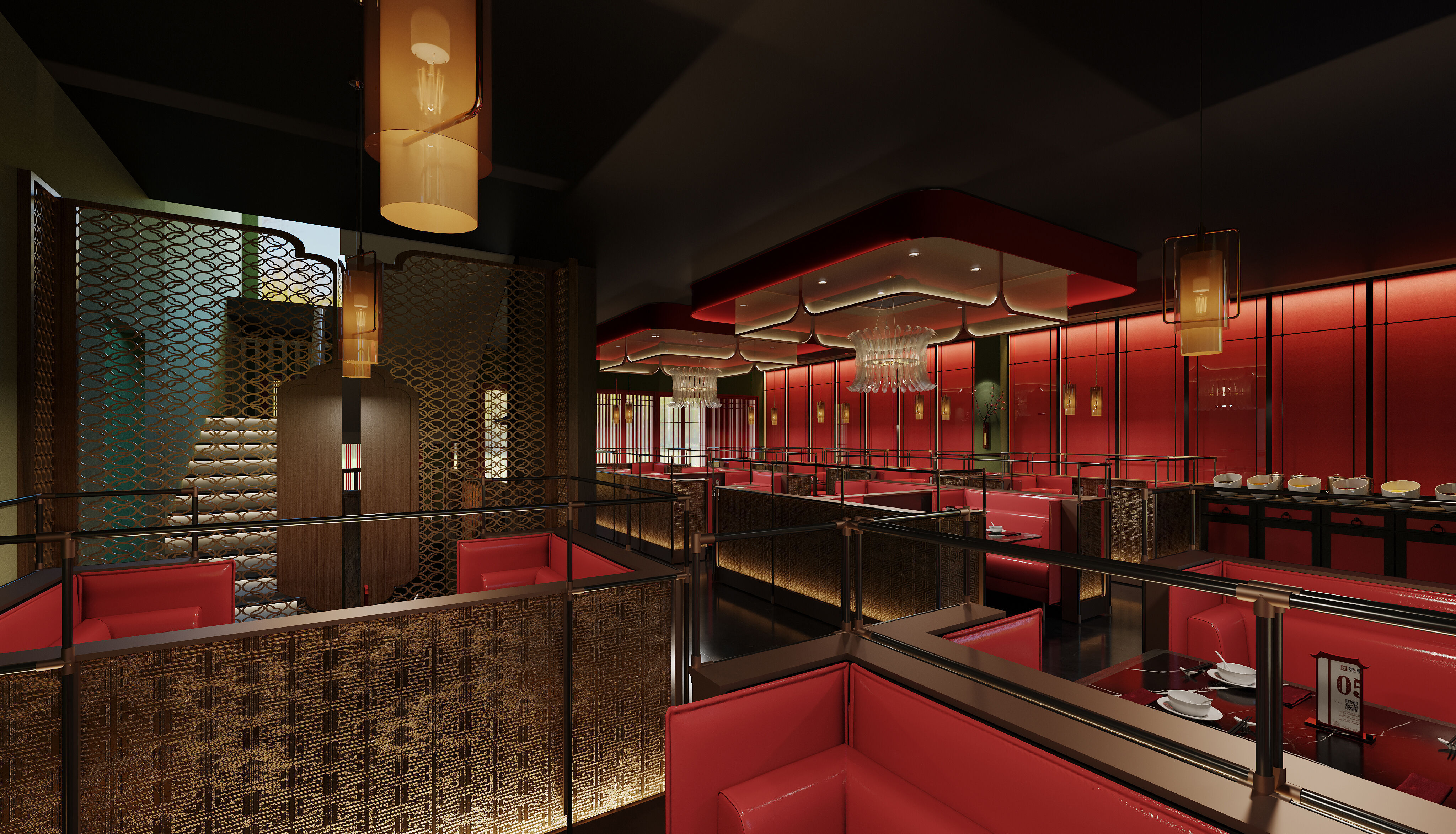 Luxury Chinese restaurant 109 3D model_8
