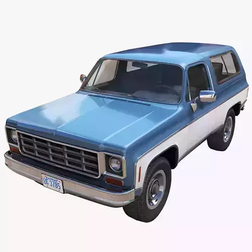 70s 4x4 Offroad car Low-poly 3D model