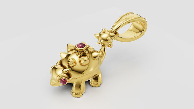 Baby Dragon Diamond Pendant 3D print model