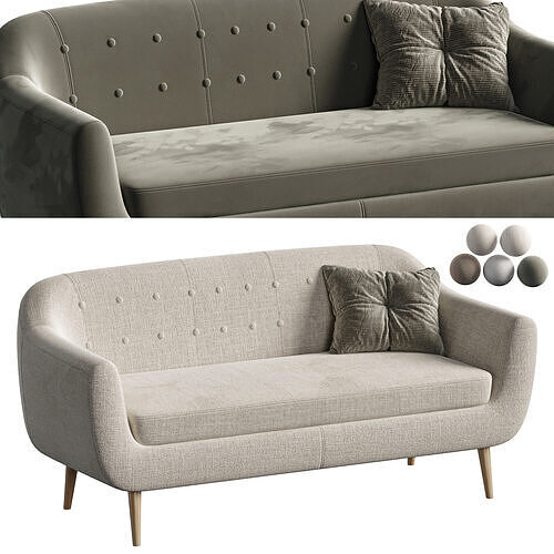 Sofa straight Rotterdam 3 3D model