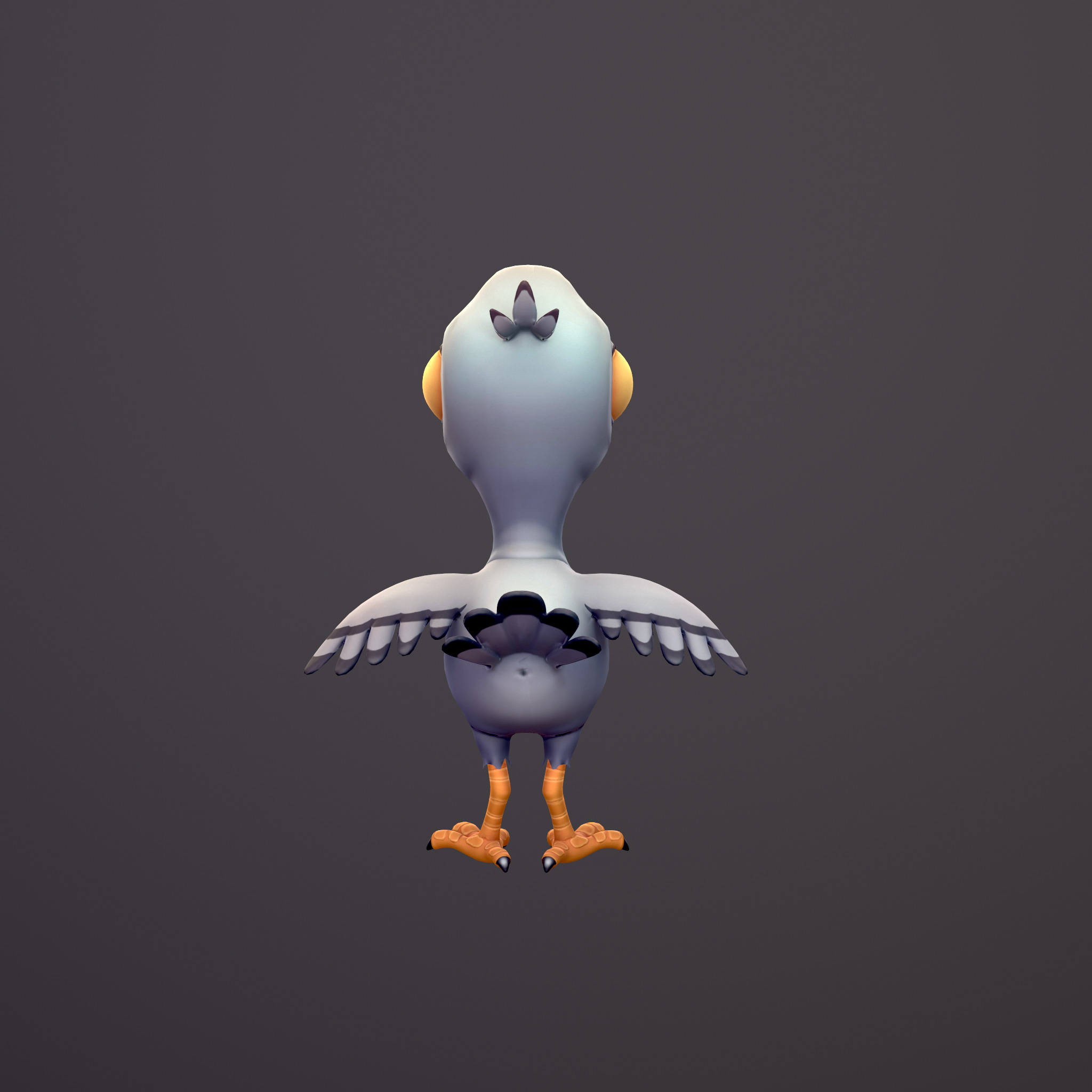 Bird Pigeon Low Poly Stylized Handpaint Low-poly 3D model_4