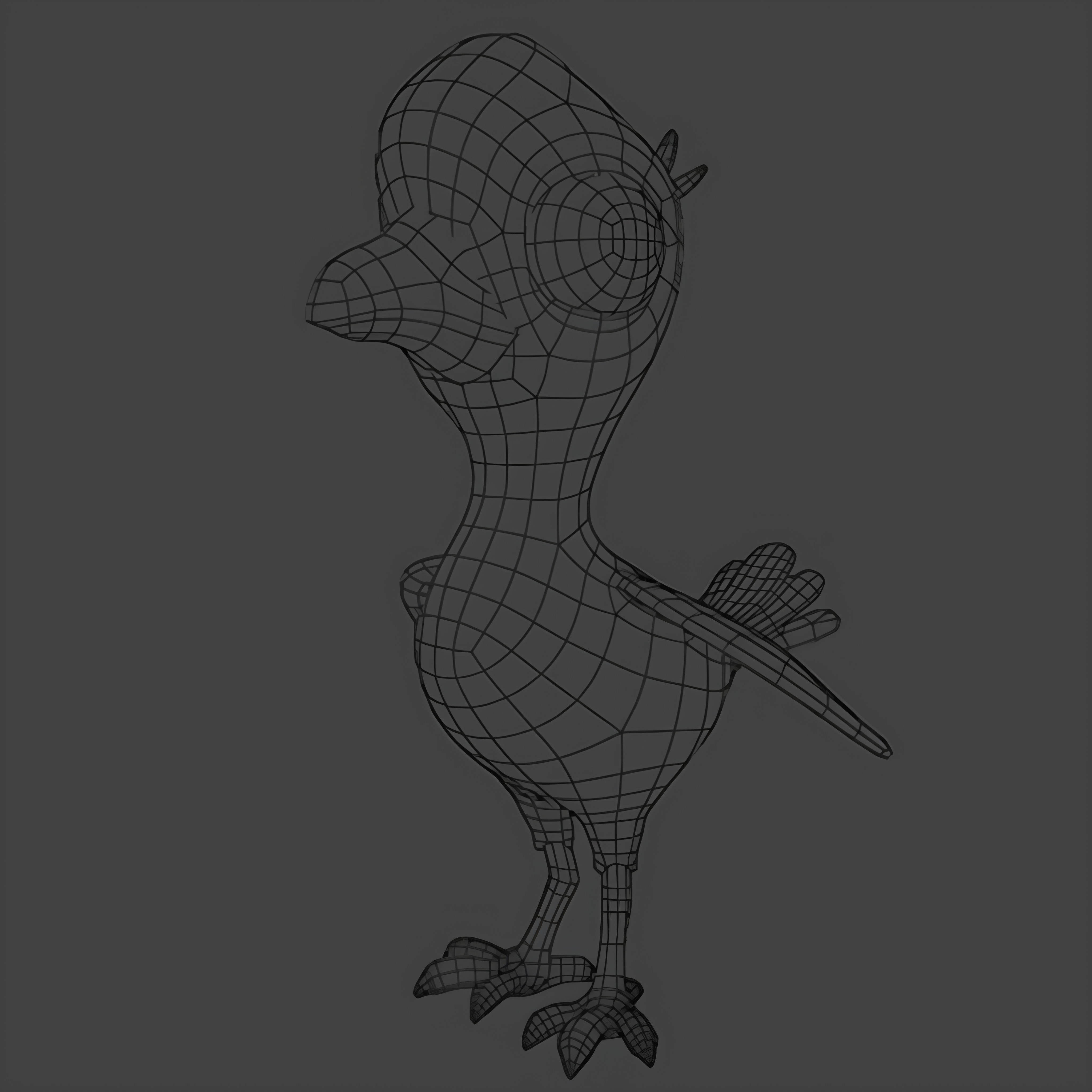 Bird Pigeon Low Poly Stylized Handpaint Low-poly 3D model_5