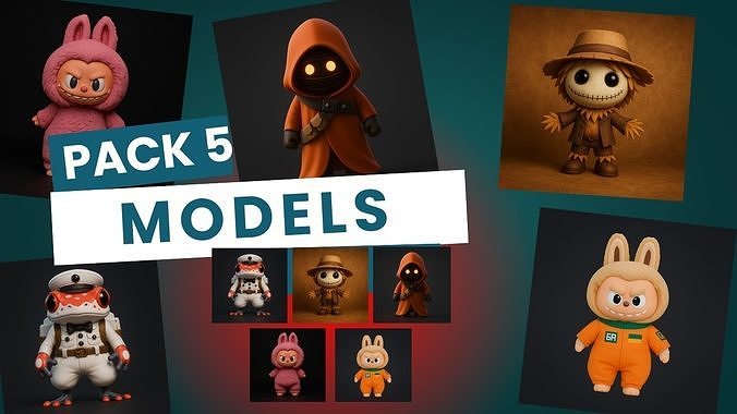  Collection Pack featuring 5 unique  stylized characters 