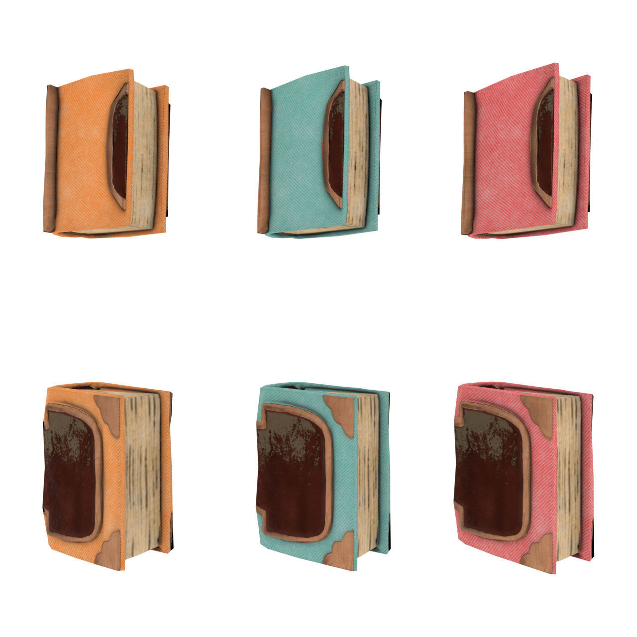 Low Poly Bookshelf Pack Low-poly 3D model_2