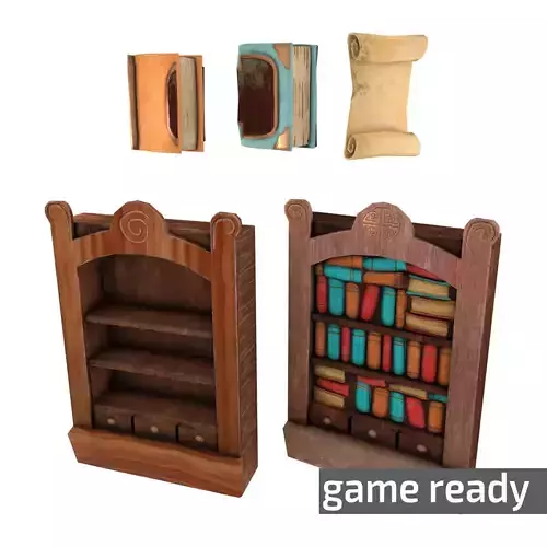 Low Poly Bookshelf Pack