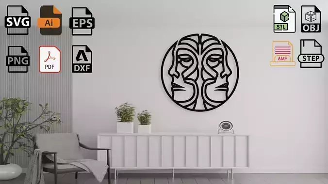 Two Faces Wall Decor
