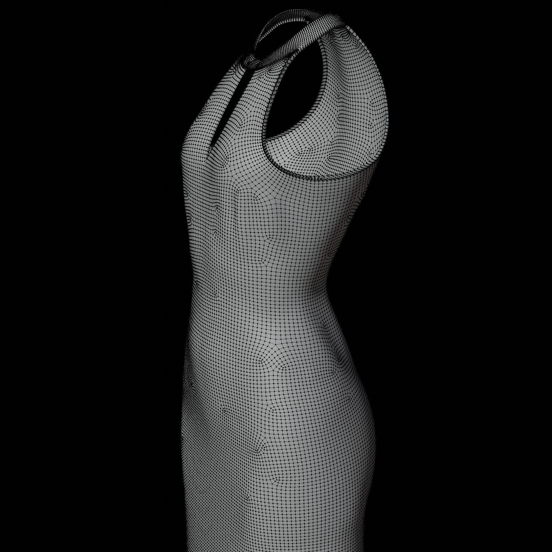 3D Female long dress - Halterneck dress Low-poly 3D model_20