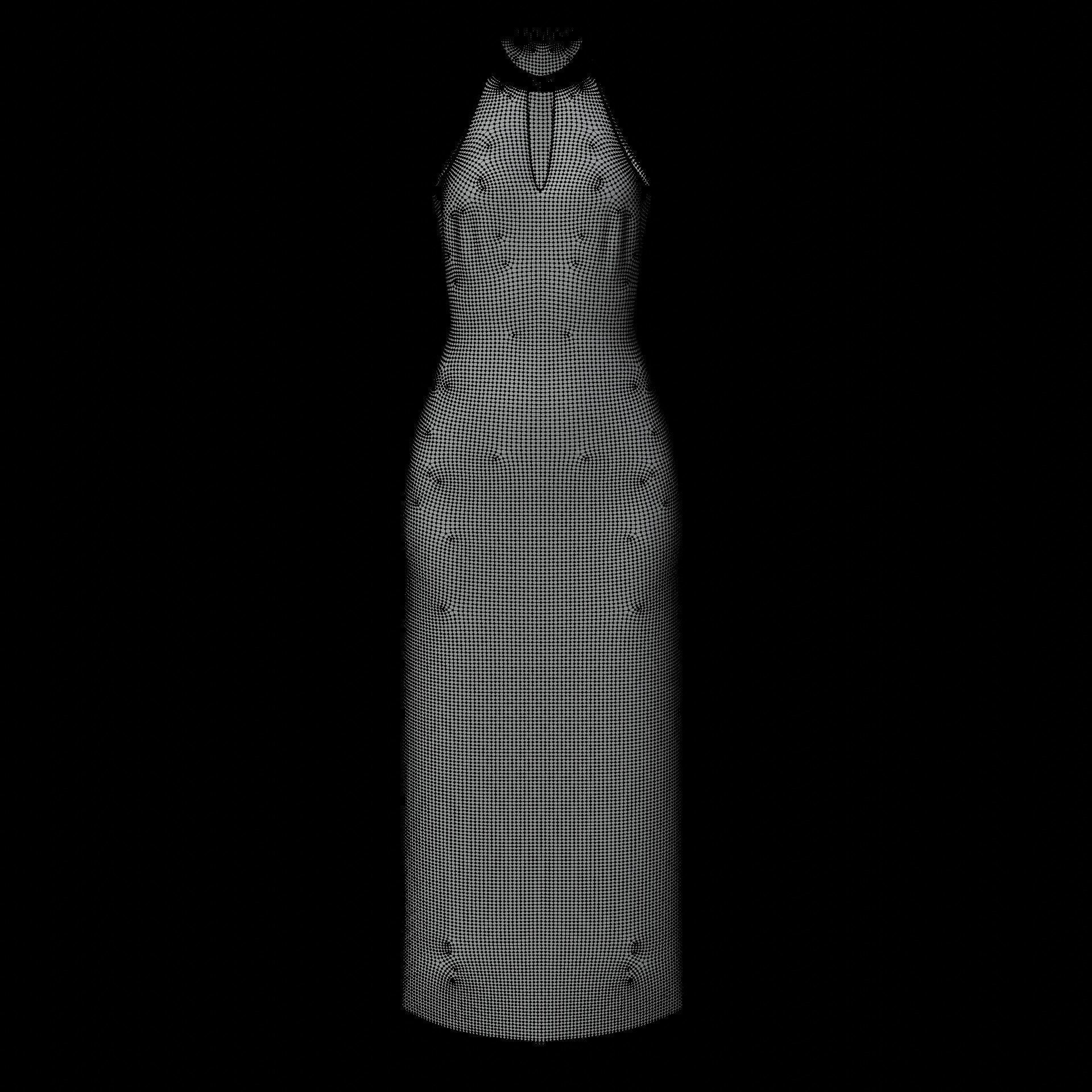 3D Female long dress - Halterneck dress Low-poly 3D model_26