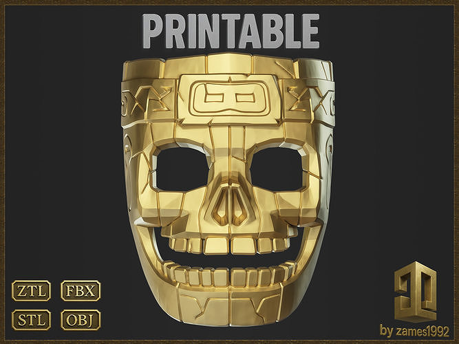 Aztec Skull Mask  3D print model