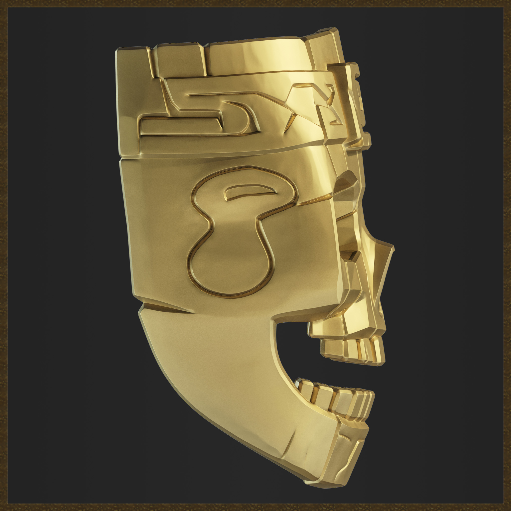 Aztec Skull Mask  3D print model_5