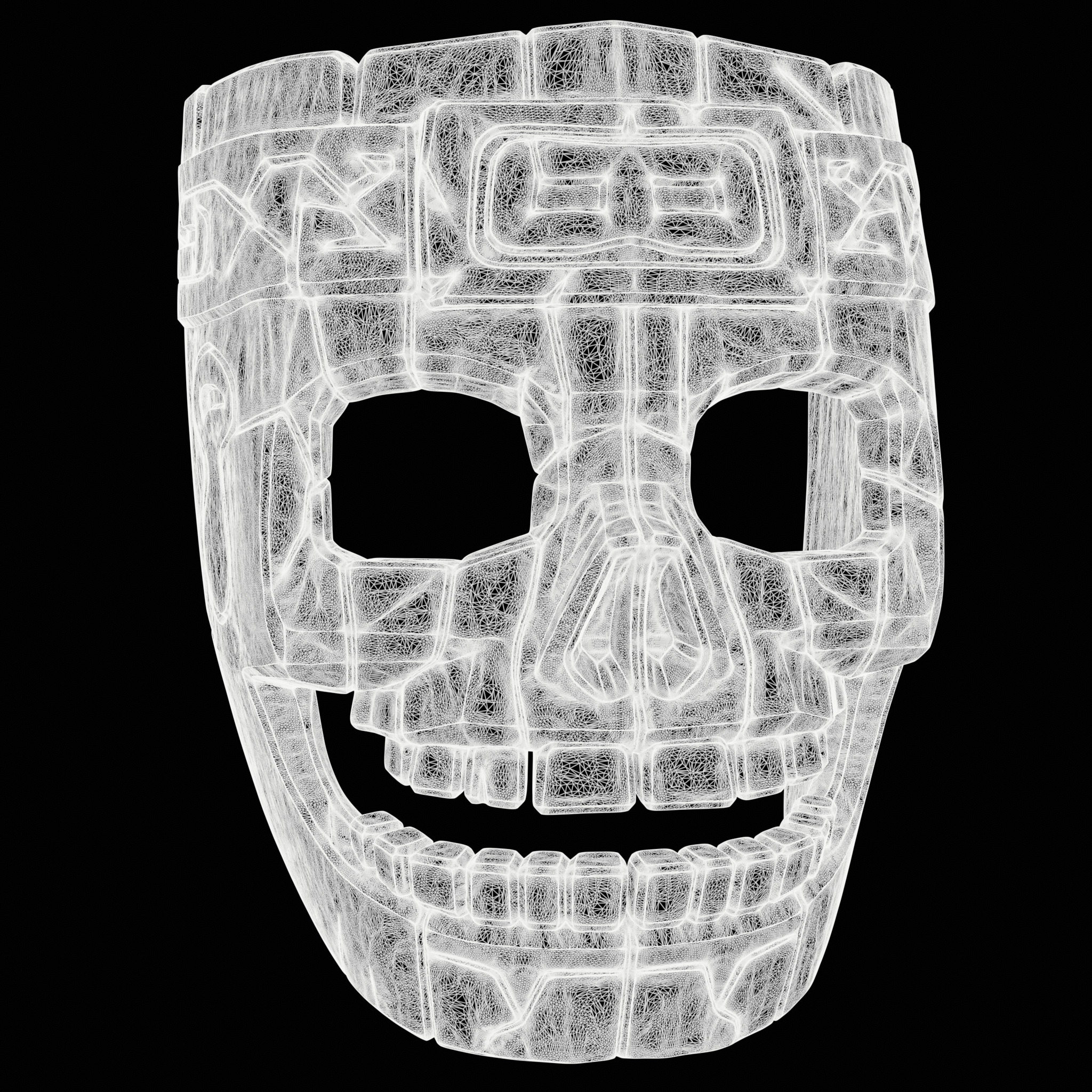 Aztec Skull Mask  3D print model_7