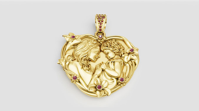 Baby and Mom Pendant  3D print model