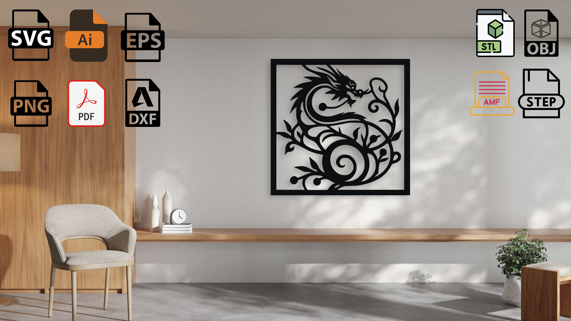 Dragon Wall Decor 3D model_1