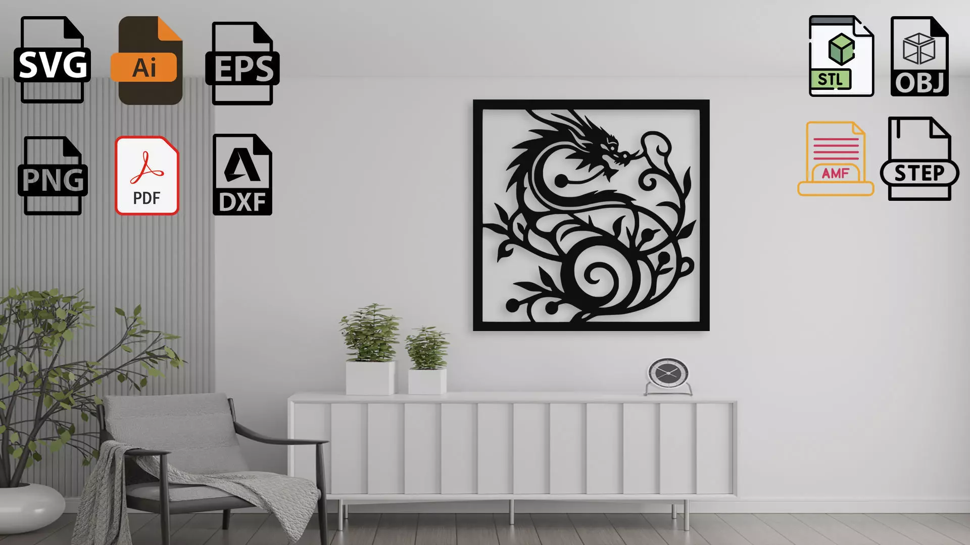 Dragon Wall Decor 3D model_0