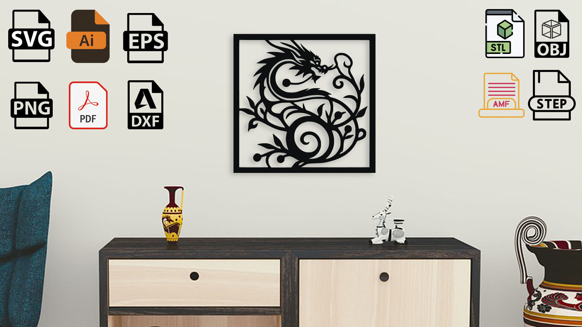 Dragon Wall Decor 3D model_3