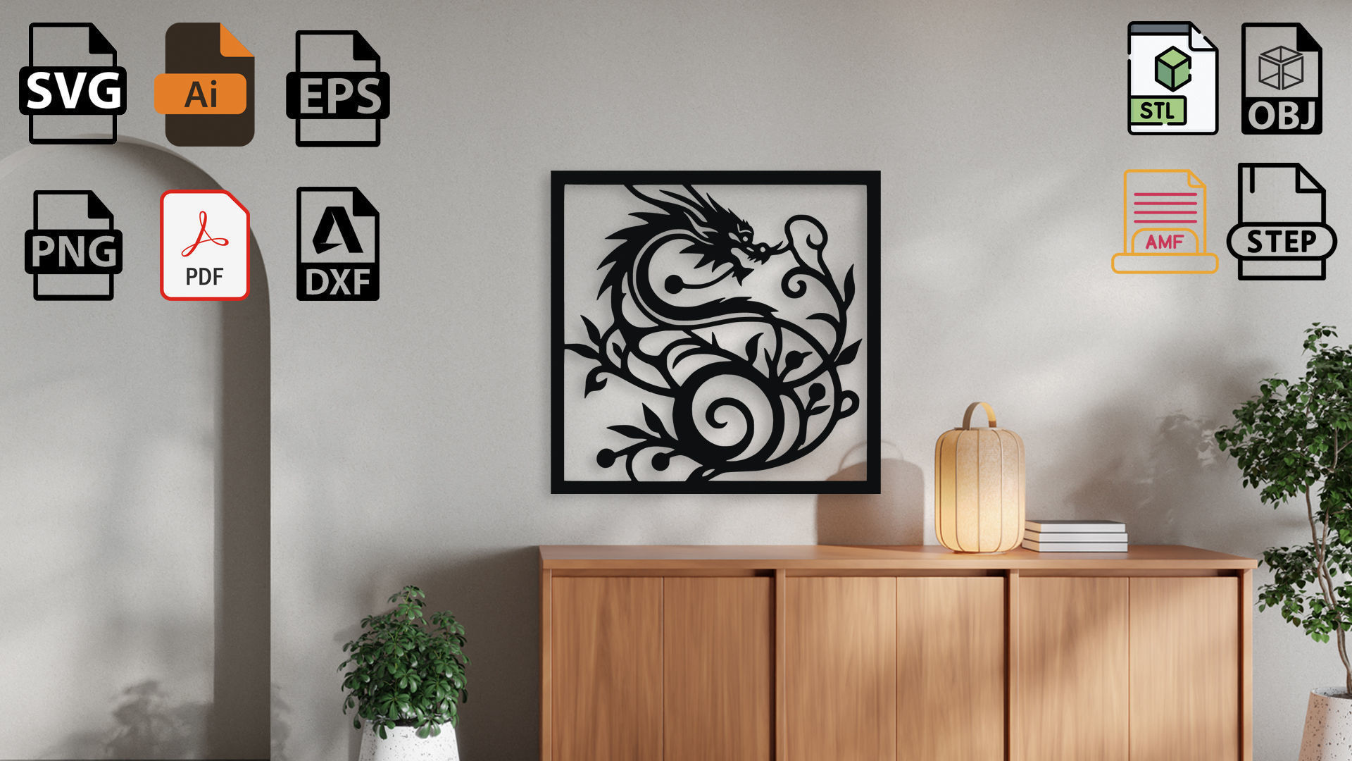 Dragon Wall Decor 3D model_2