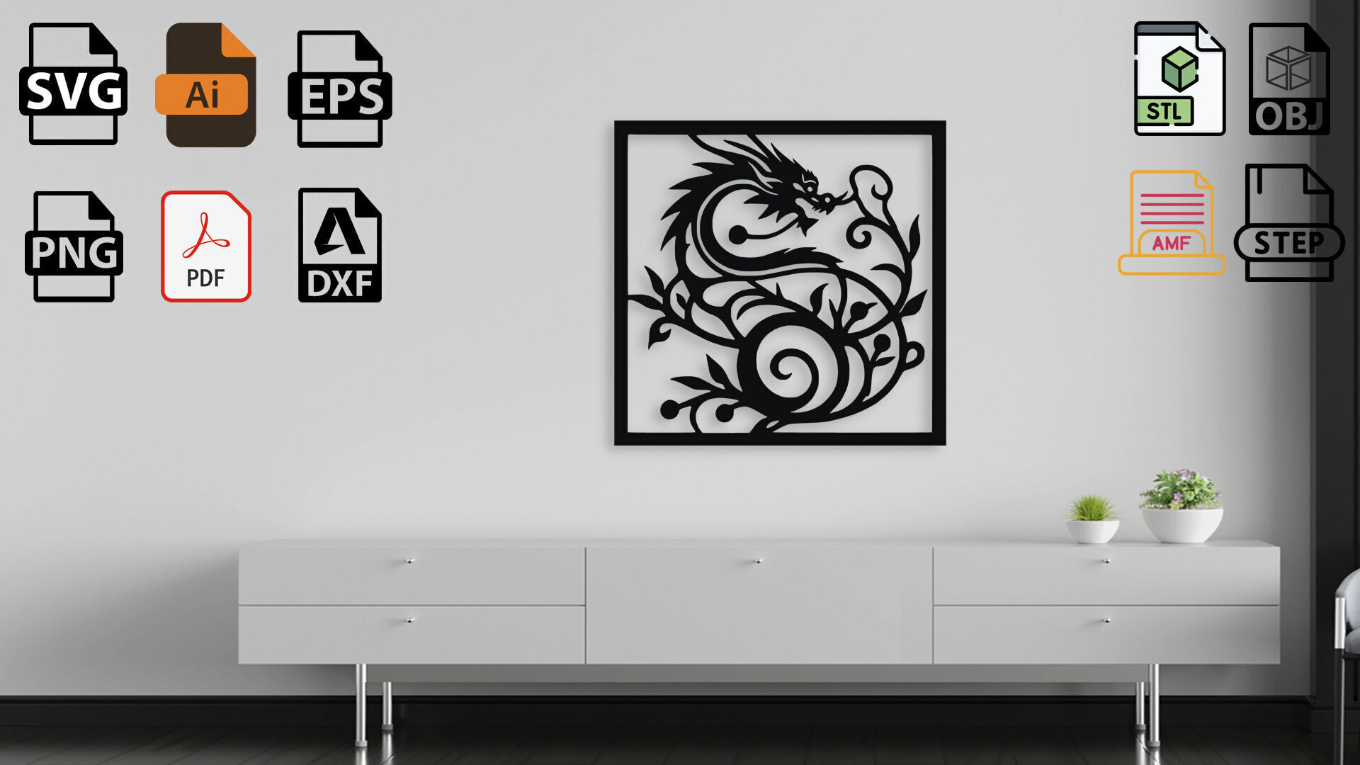 Dragon Wall Decor 3D model_5