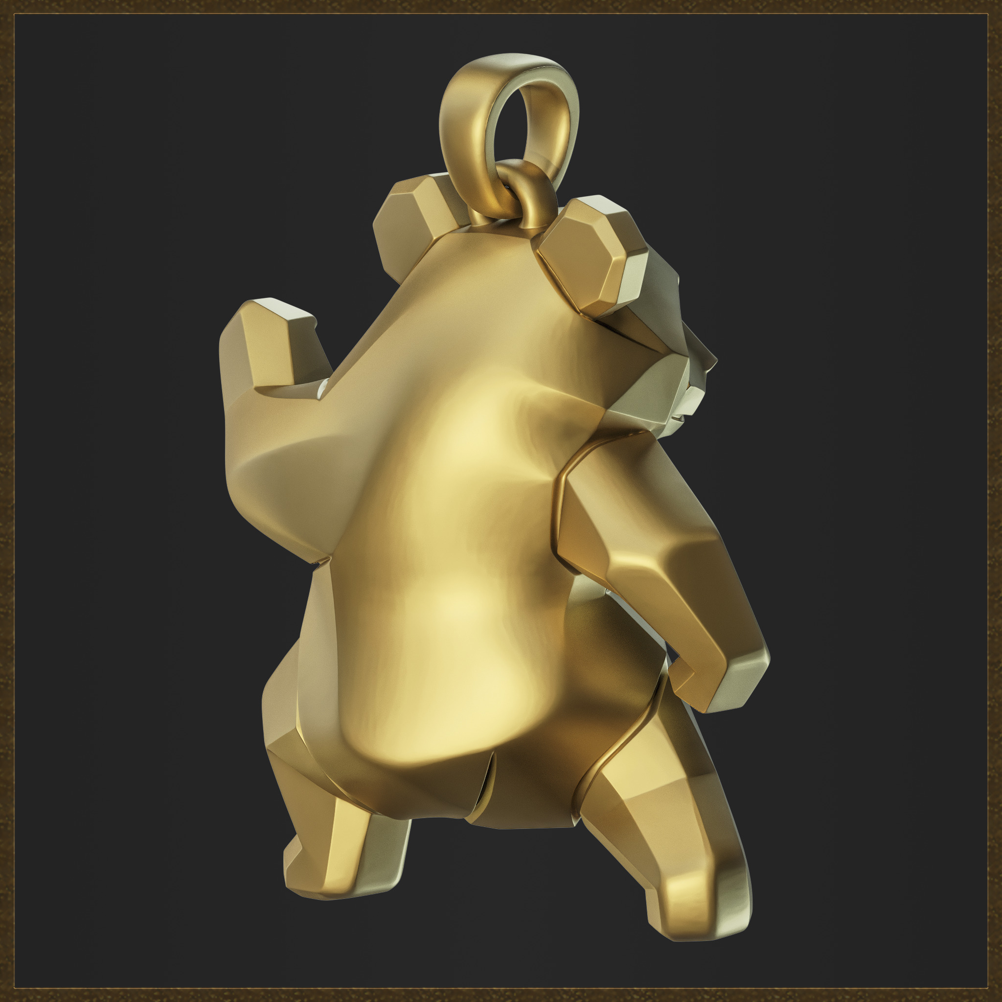 Polygonal Panda Jewelry  3D print model_6