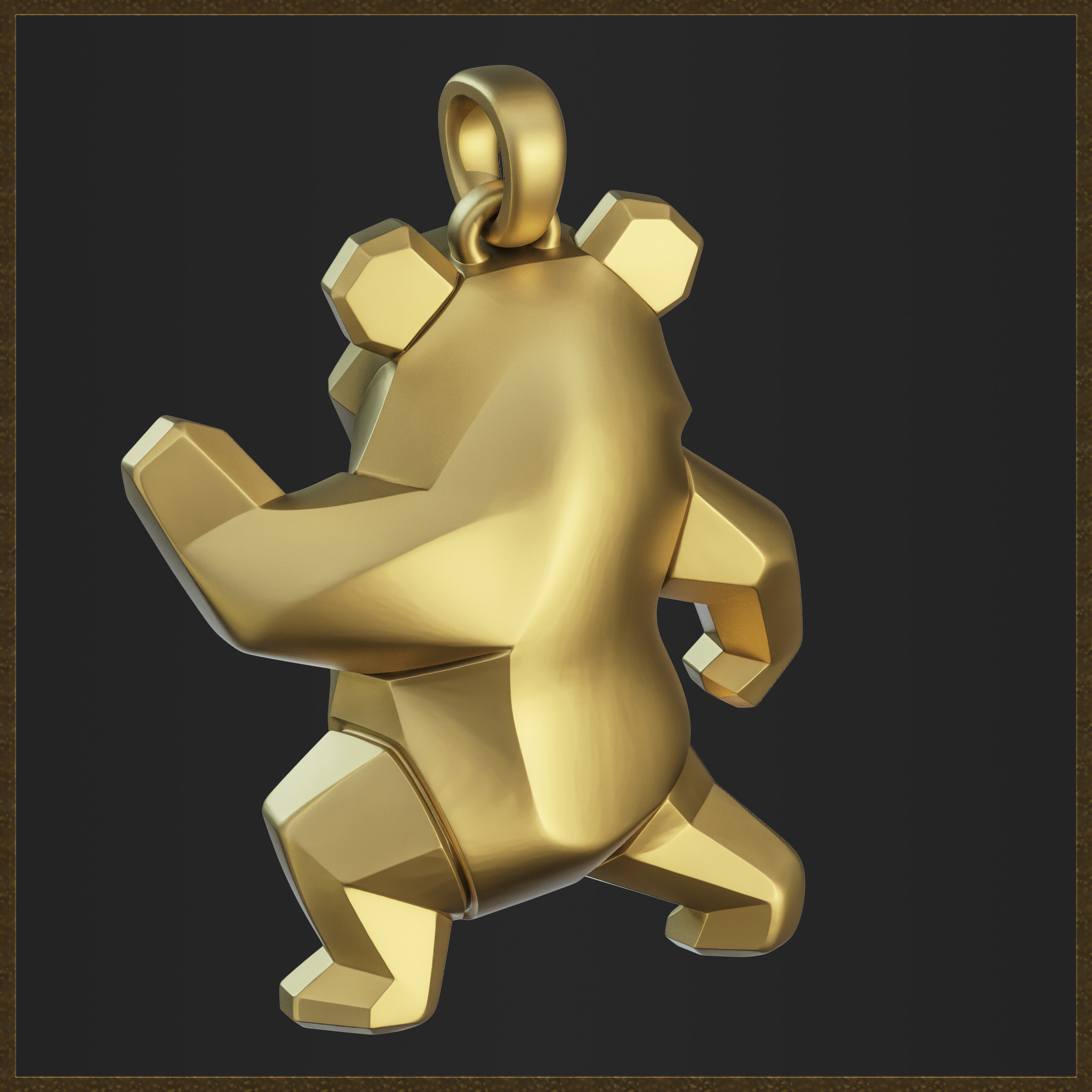 Polygonal Panda Jewelry  3D print model_5