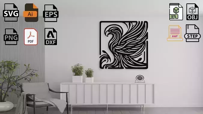 Eagle Wall Decor Vector Art