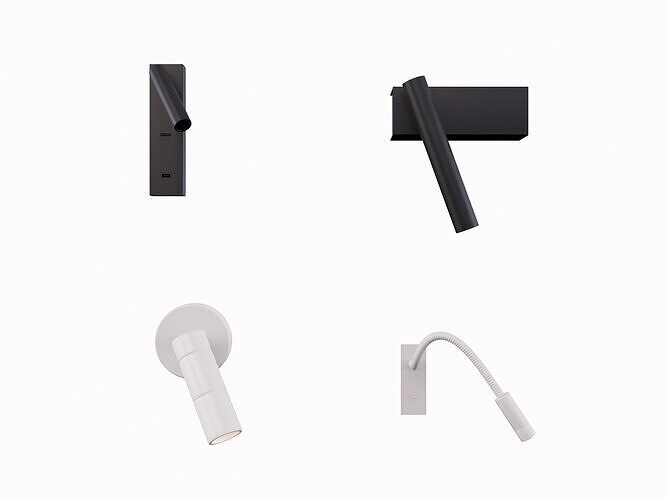 Modern minimalist wall lamp set 3D model