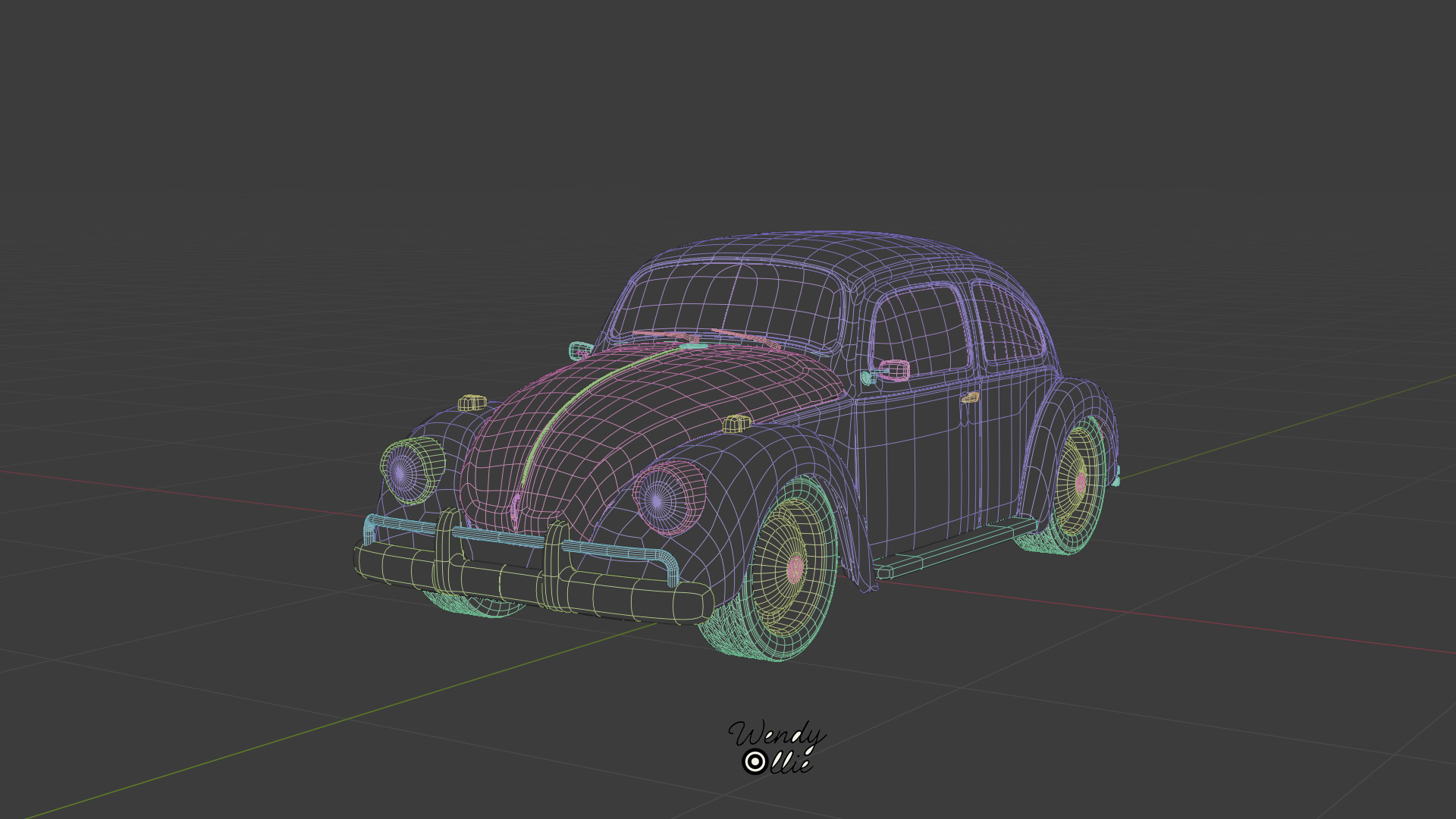 Volkswagen Beetle 3D Model Blender 3D model_4
