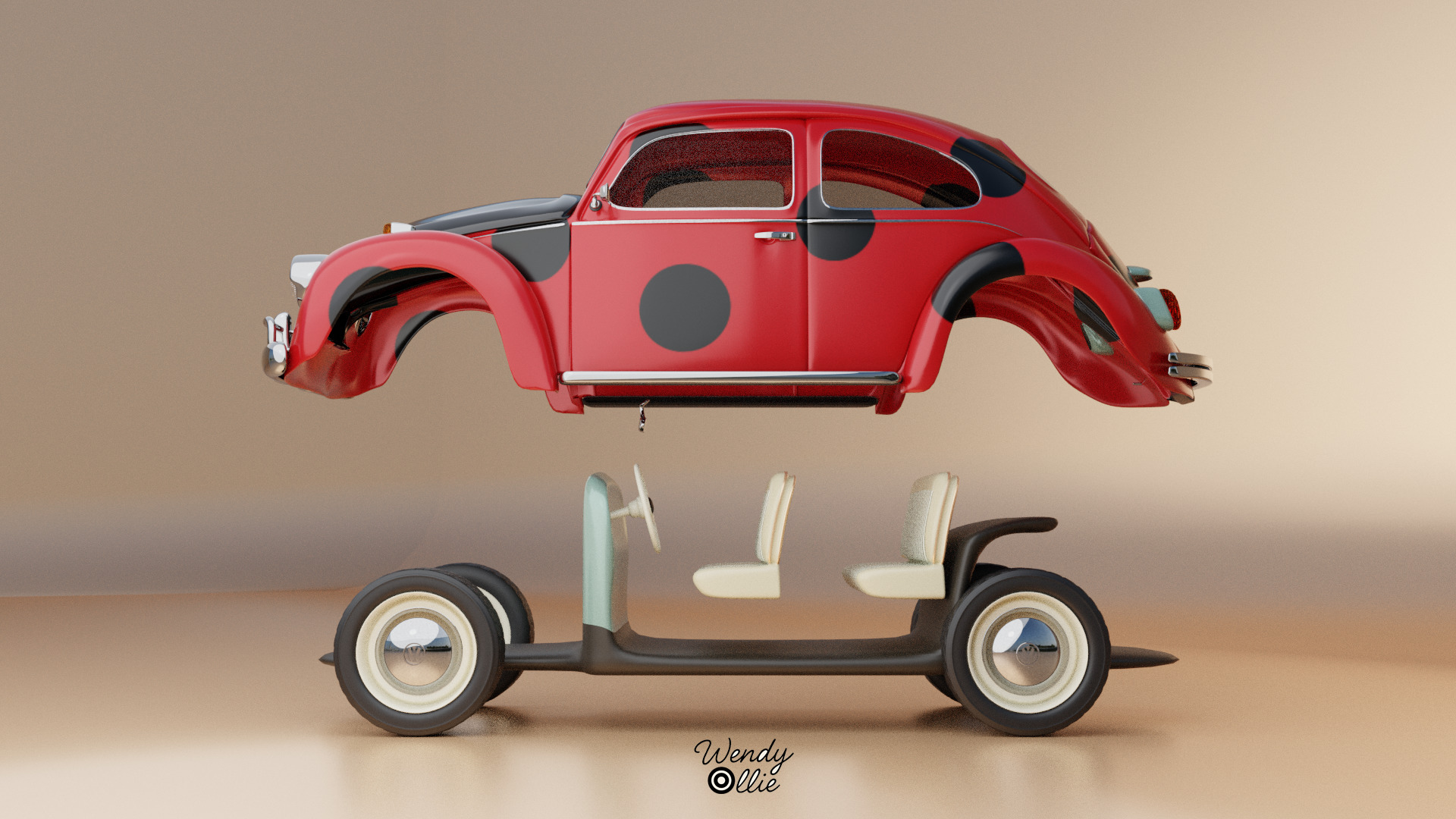 Volkswagen Beetle 3D Model Blender 3D model_3