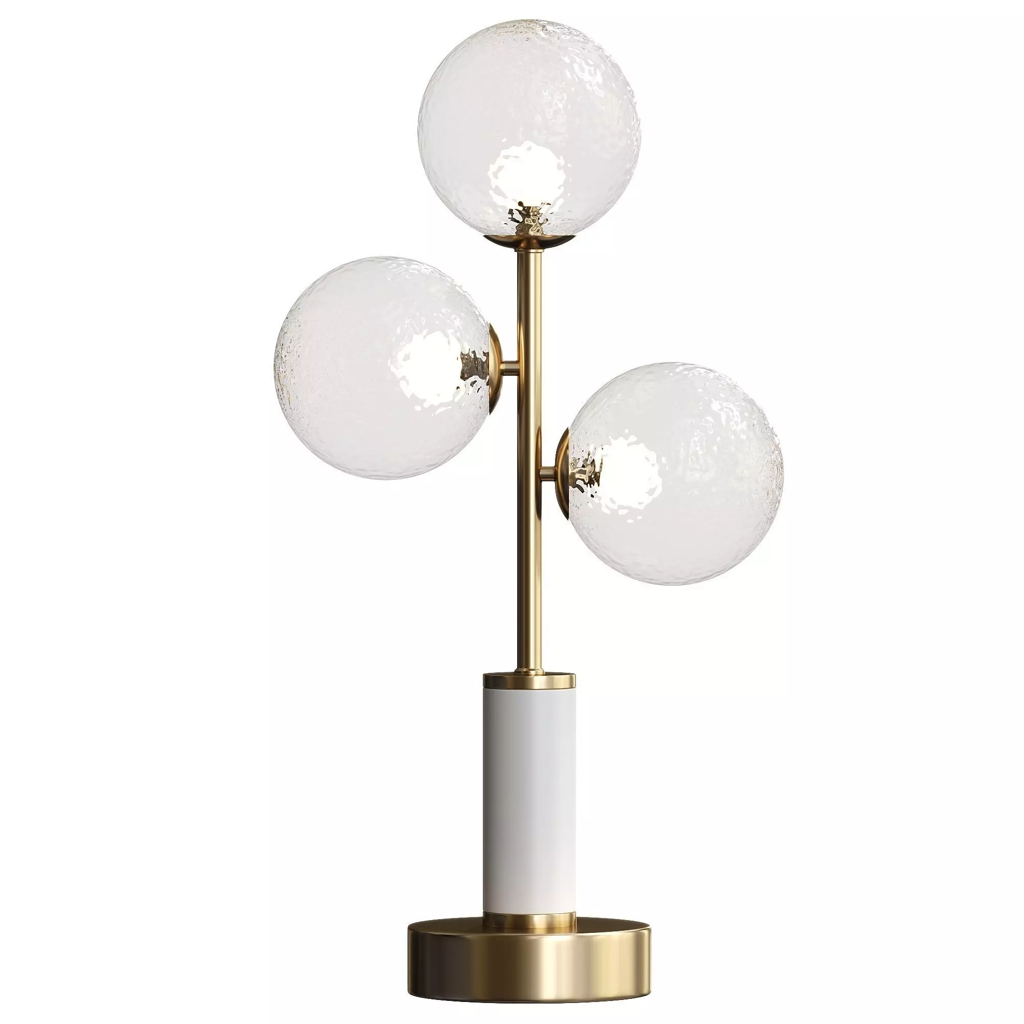 3 Light Glass Globe Table lamp Marble Base 3D model