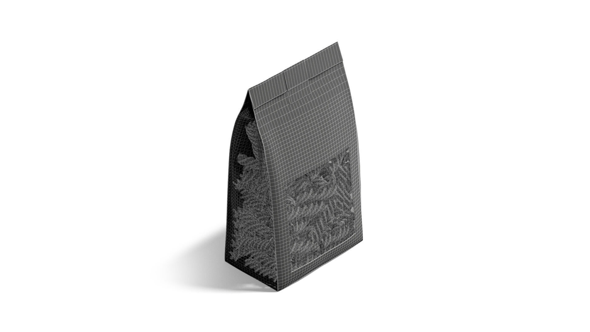 Black Paper Fusilli Pasta Package - spiral noodles packet  3D model_6