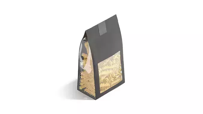 Black Paper Fusilli Pasta Package - spiral noodles packet 