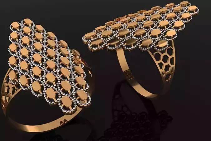 G1033 Marquise Cluster Ring 2gm