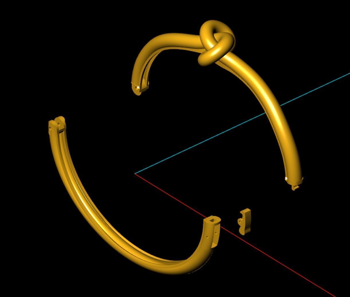 thread knot regular bracelets 3D print model_3