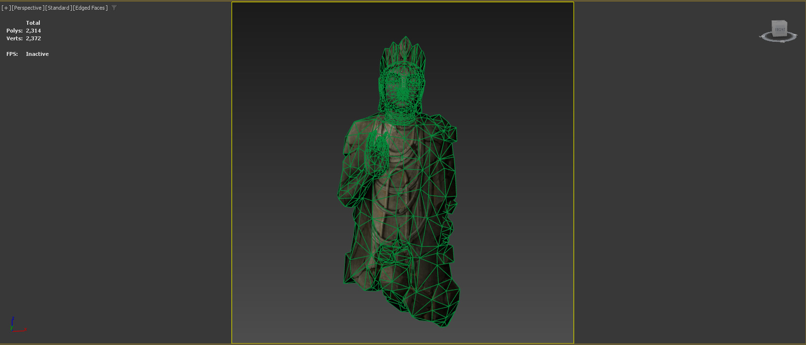 Low Poly Buddha 3D Model Stylized Zen Statue for Games  Low-poly 3D model_3