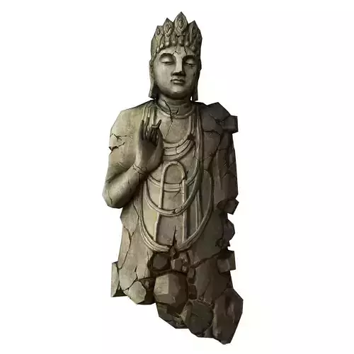 Low Poly Buddha 3D Model Stylized Zen Statue for Games 