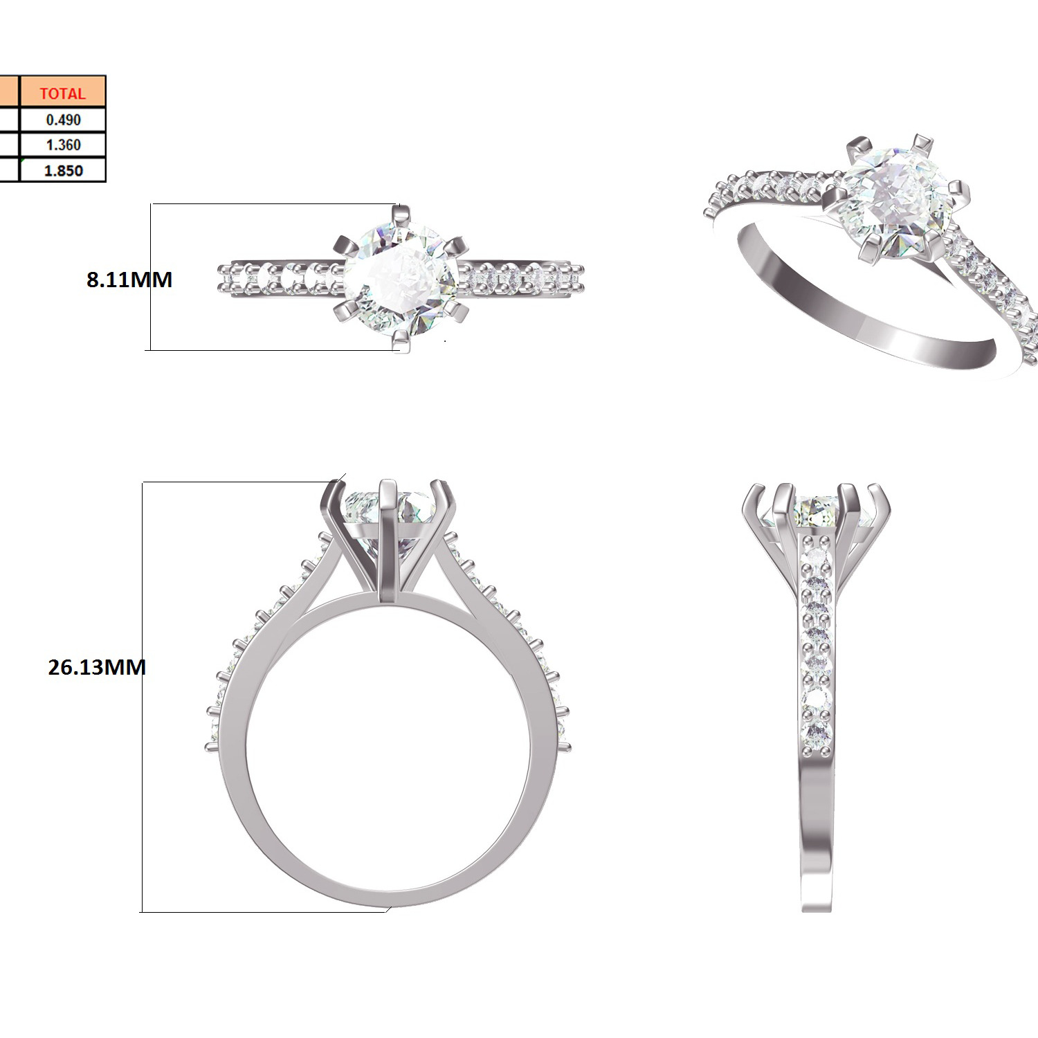  Women Ring Render 3dm STL MTL SLC JCD OBJ FBX Details 3D print model_24