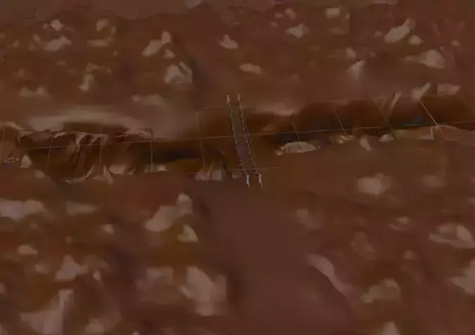 mountainous area with a bridge