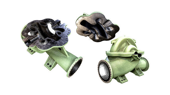 Split Casing Centrifugal Pump Housing Low-poly 3D model