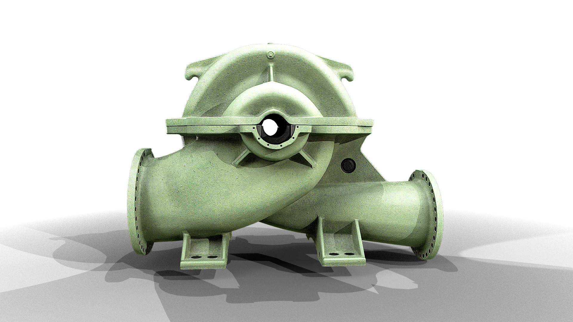 Split Casing Centrifugal Pump Housing Low-poly 3D model_5