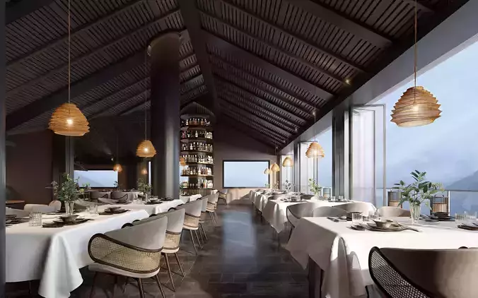  restaurant bar  Interior scene  114 