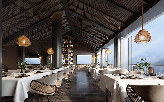  restaurant bar  Interior scene  114  3D model