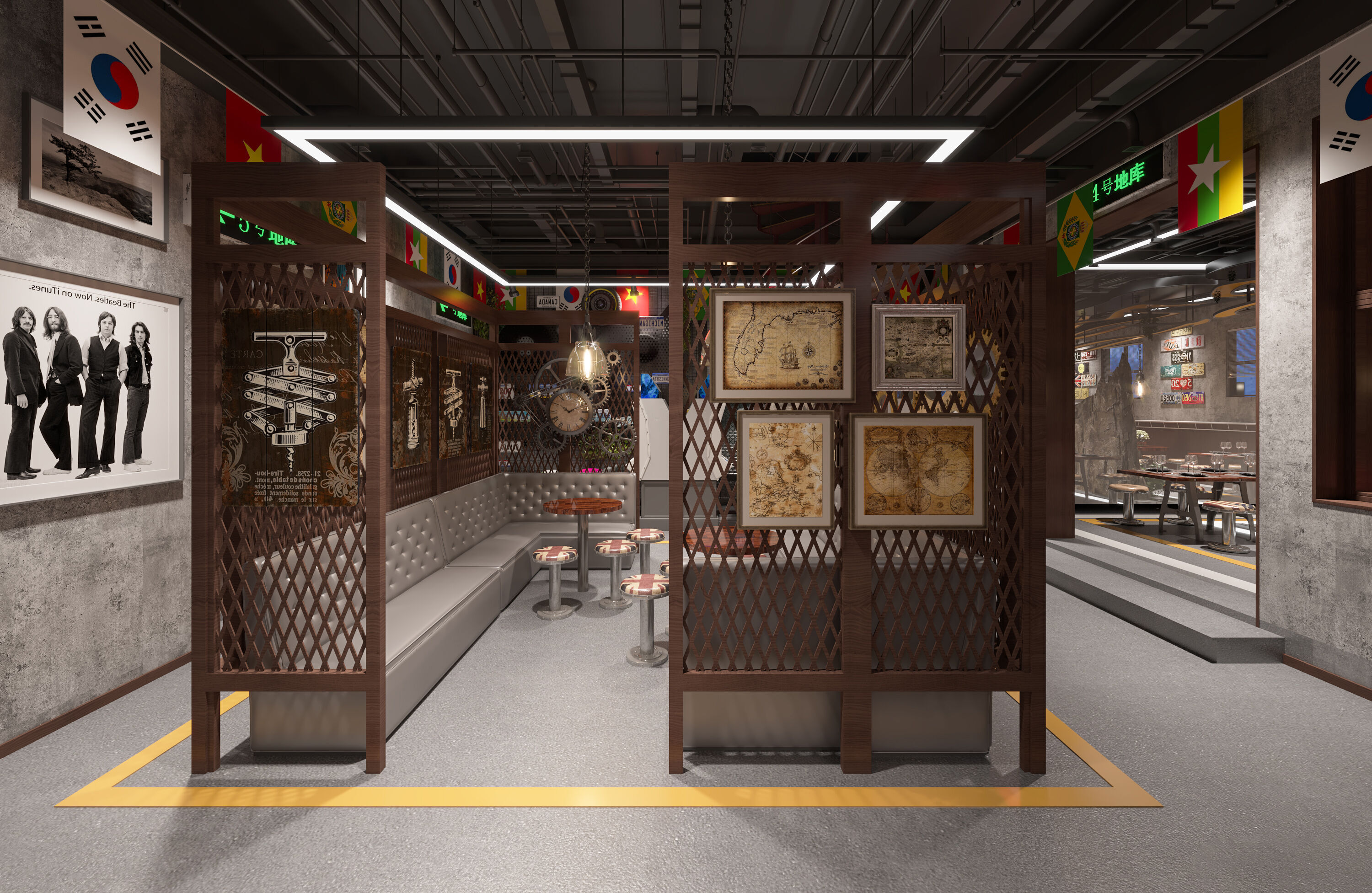 restaurant Interior scene   3D model_2