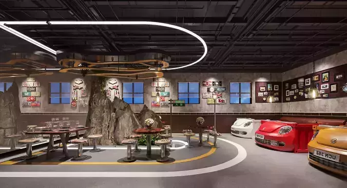 restaurant Interior scene  