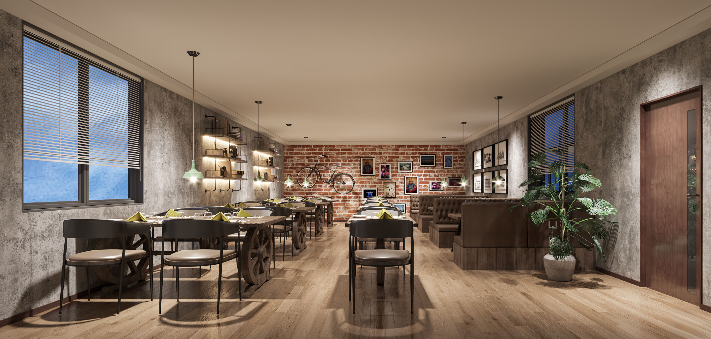 restaurant Interior scene   3D model_4